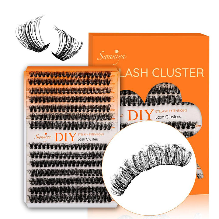 DIY 5D Stereo Fluffy Lash Clusters 30D+40D D curl 10-16MIX - SWANIYA LASH CLUSTERS