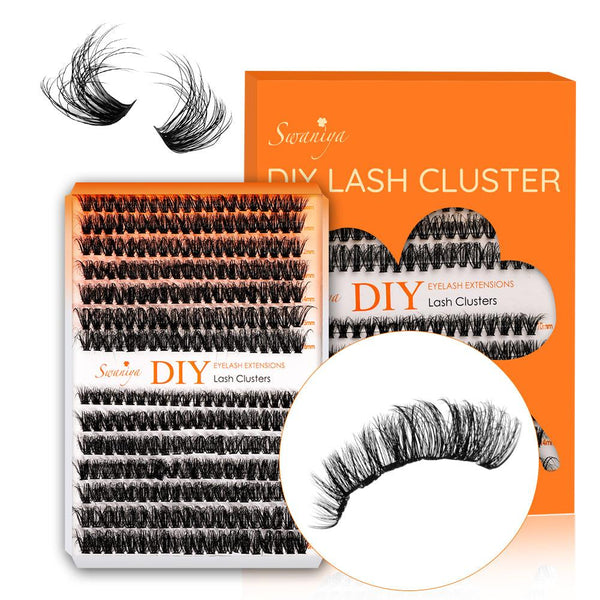 DIY 5D Stereo Fluffy Lash Clusters 50D+60D D curl 10-16MIX - SWANIYA LASH CLUSTERS